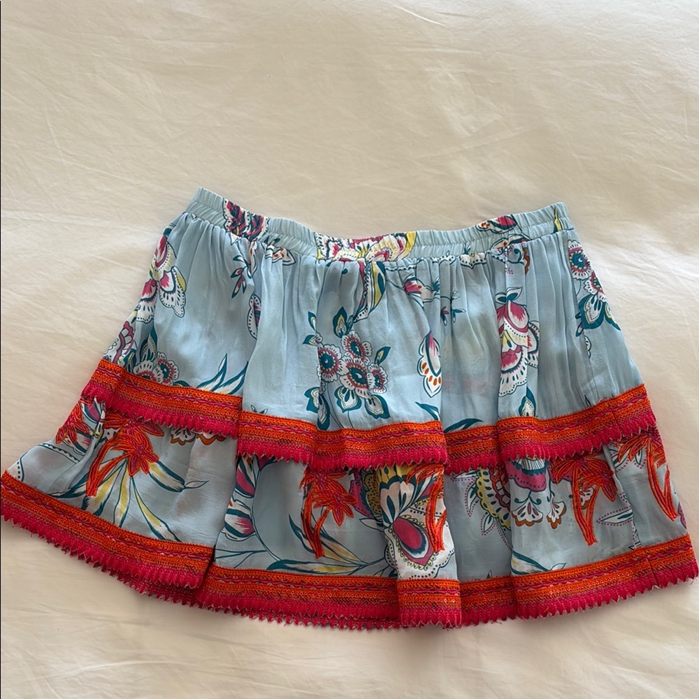 TAJ by Sabrina Crippa Blue Tiered Skirt
